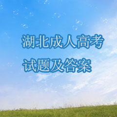 湖北成人高考?xì)v年真題及答案