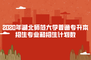 2020年湖北師范大學普通專升本招生專業(yè)和招生計劃數(shù)