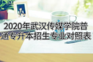 2020年武漢傳媒學院普通專升本招生專業(yè)對照表