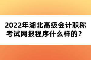 2022年湖北高級(jí)會(huì)計(jì)職稱考試網(wǎng)報(bào)程序什么樣的?