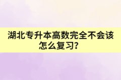湖北專升本高數(shù)完全不會(huì)該怎么復(fù)習(xí)?