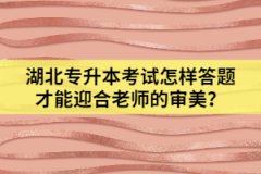 湖北專升本考試怎樣答題才能迎合老師的審美?
