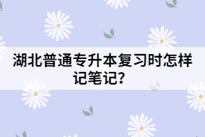 湖北普通專升本復習時怎樣記筆記?