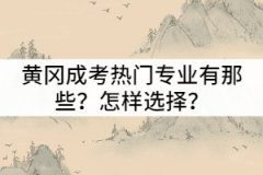黃岡成考熱門專業(yè)有那些？怎樣選擇適合自己的？