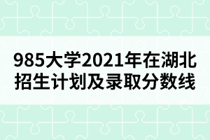 985大學2021年在湖北招生計劃及錄取分數(shù)線