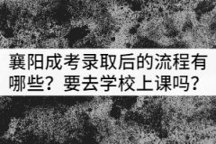 襄陽(yáng)成考錄取后的流程有哪些?需要去學(xué)校上課嗎?