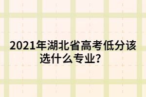 2021年湖北省高考低分該選什么專業(yè)？