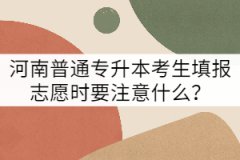 河南普通專升本考生填報志愿時要注意什么？