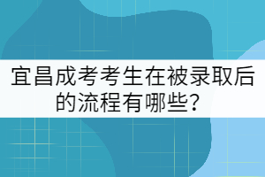 宜昌成考考生在被錄取后的流程有哪些?