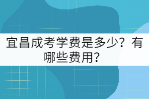 宜昌成考學(xué)費(fèi)是多少?包括哪些費(fèi)用?