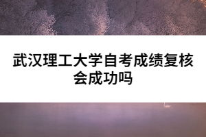 武漢理工大學(xué)自考成績復(fù)核會成功嗎