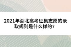 2021年湖北高考征集志愿的錄取規(guī)則是什么樣的？