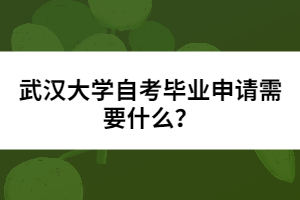 武漢大學(xué)自考畢業(yè)申請(qǐng)需要什么?