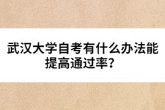 武漢大學(xué)自考有什么辦法能提高通過率？
