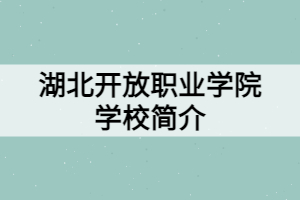 湖北開放職業(yè)學(xué)院學(xué)校簡(jiǎn)介