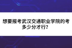 想要報(bào)考武漢交通職業(yè)學(xué)院的考多少分才行？
