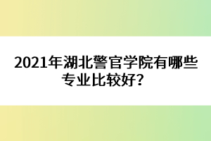 2021年湖北警官學(xué)院有哪些專業(yè)比較好?