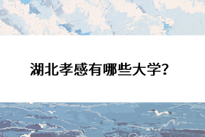 湖北孝感有哪些大學?