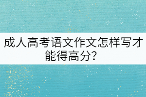 成人高考語文作文怎樣寫才能得高分?