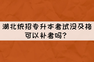 湖北統(tǒng)招專升本考試沒及格可以補(bǔ)考嗎?