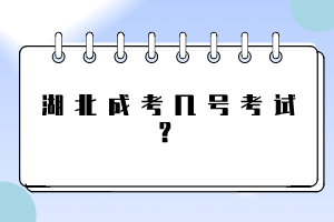 湖北成考幾號考試?