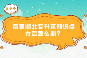 備考湖北專升本知識(shí)點(diǎn)太多怎么辦?