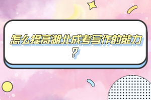 怎么提高湖北成考寫作的能力?