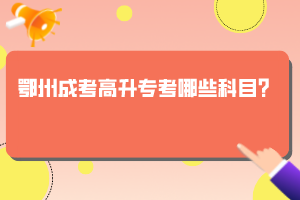 鄂州成考高升專考哪些科目？