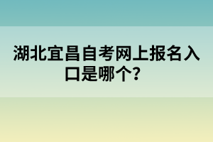 湖北宜昌自考網(wǎng)上報名入口是哪個？