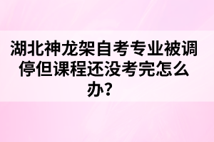 湖北神龍架自考專業(yè)被調(diào)停但課程還沒(méi)考完怎么辦？