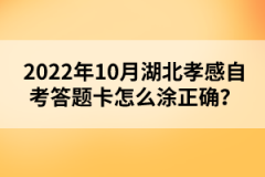 2022年10月湖北孝感自考答題卡怎么涂正確?