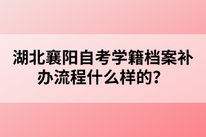 湖北襄陽自考學(xué)籍檔案補(bǔ)辦流程什么樣的？