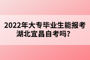 2022年大專畢業(yè)生能報考湖北宜昌自考嗎?