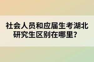 社會人員和應屆生考湖北研究生區(qū)別在哪里？