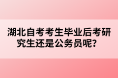 湖北自考考生畢業(yè)后考研究生還是公務(wù)員呢?