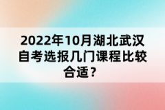2022年10月湖北武漢自考選報(bào)幾門課程比較合適？