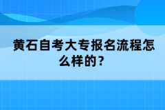 黃石自考大專報(bào)名流程怎么樣的？