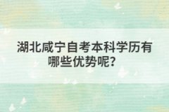 湖北咸寧自考本科學(xué)歷有哪些優(yōu)勢(shì)呢?