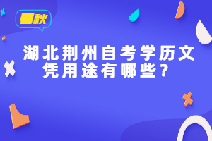 湖北荊州自考學(xué)歷文憑用途有哪些？