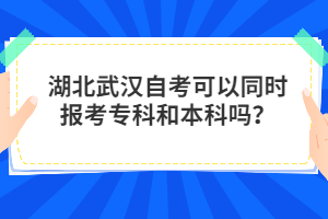 湖北武漢自考可以同時報考專科和本科嗎?