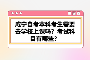 咸寧自考本科考生需要去學(xué)校上課嗎?考試科目有哪些?
