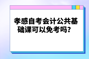 孝感自考會(huì)計(jì)公共基礎(chǔ)課可以免考嗎?