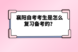襄陽(yáng)自考考生是怎么復(fù)習(xí)備考的？