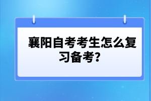 襄陽自考考生怎么復習備考?