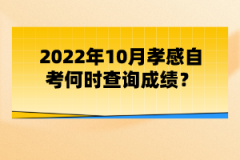 2022年10月孝感自考何時查詢成績?