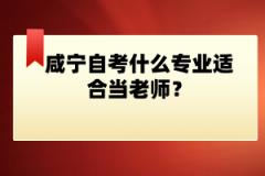咸寧自考什么專業(yè)適合當老師？